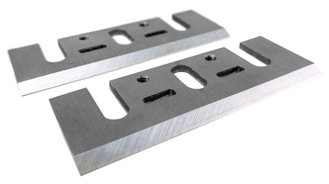 Makita planer blades with a reversible edge to extend blade life and value.