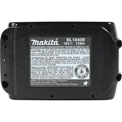 Makita Rapid Optimum Charger with cooling fan for faster charging.