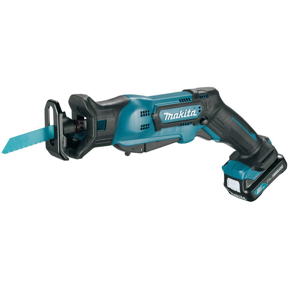 Two-battery balance view of Makita RJ03R1 kit for extended runtime.