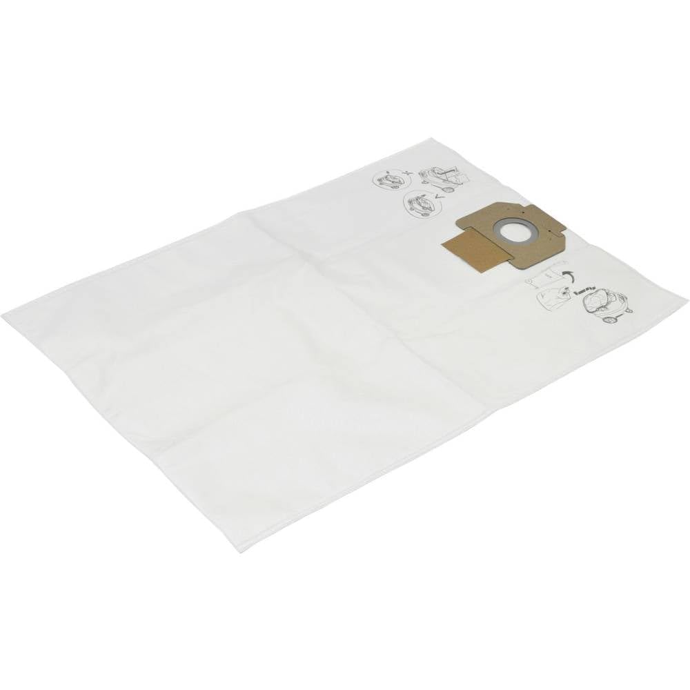 Makita fleece filter bag for VC4210, captures large debris and extends main filter life.