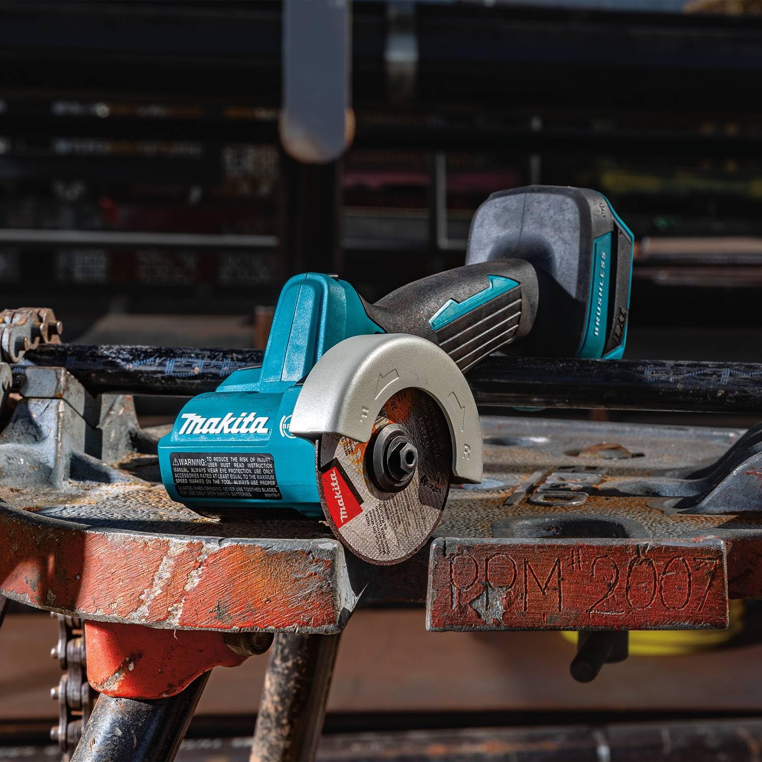 Makita XCM01Z depth of cut up to five eighths inch with guard