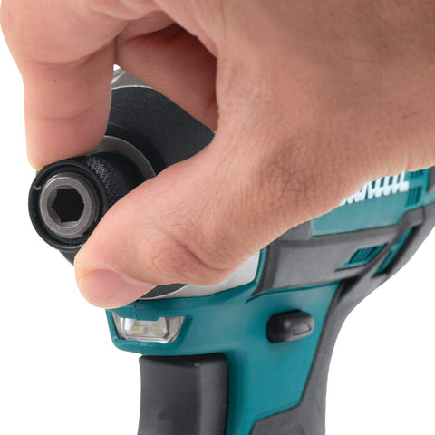 Makita XDT11Z quick-change 1/4 inch hex chuck speeds bit swaps