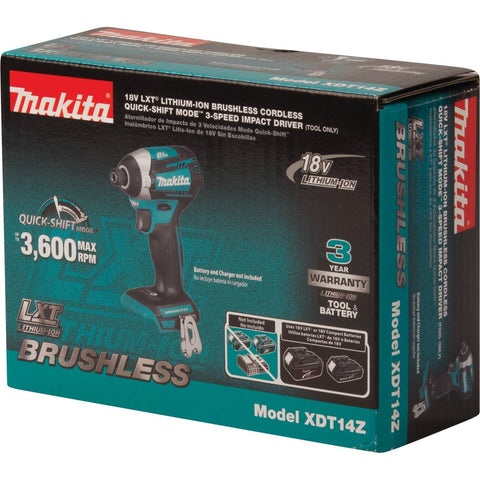 Makita XDT14Z delivers up to 1550 in-lbs torque for demanding fasteners.