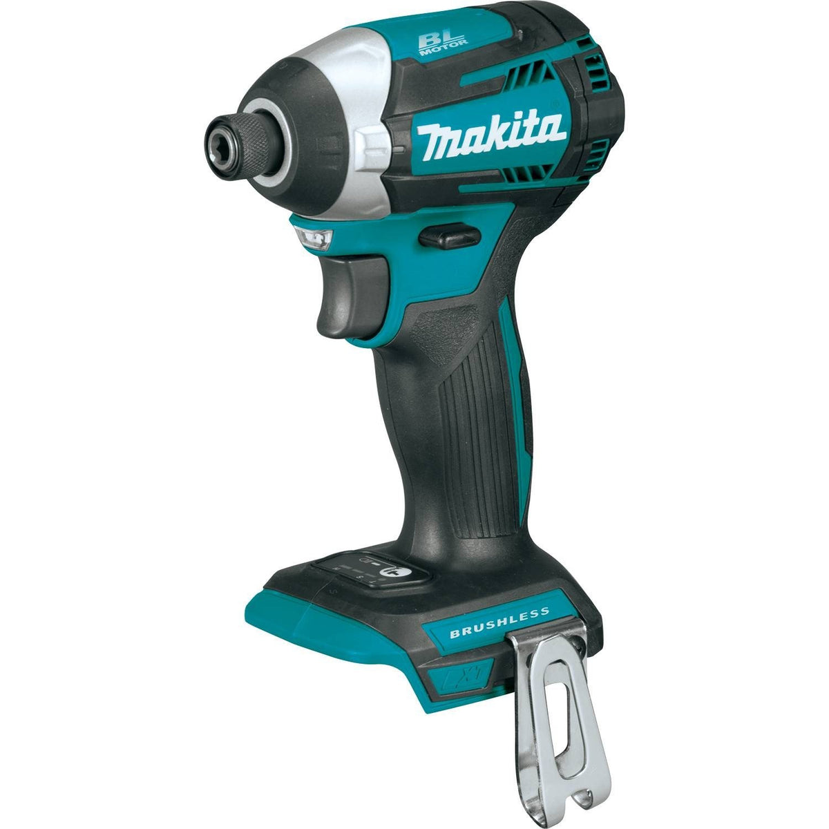 Makita XDT14Z demonstrating quick-shift mode for precise fastening in tight spaces.