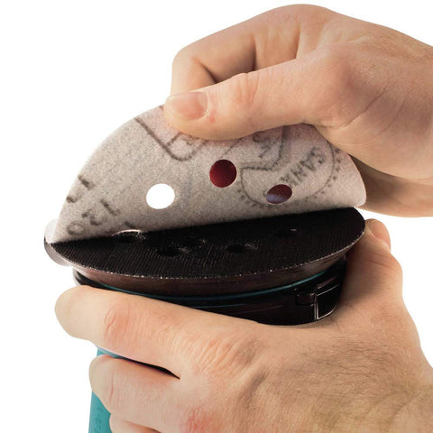 Makita XOB01Z 8-hole hook-and-loop pads for quick grit changes