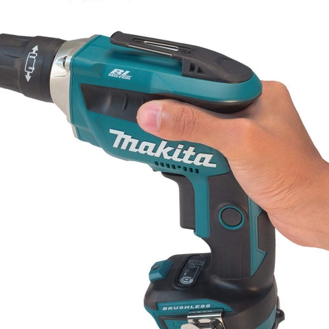 Makita XSF03Z brushless motor detail for cooler, longer life.