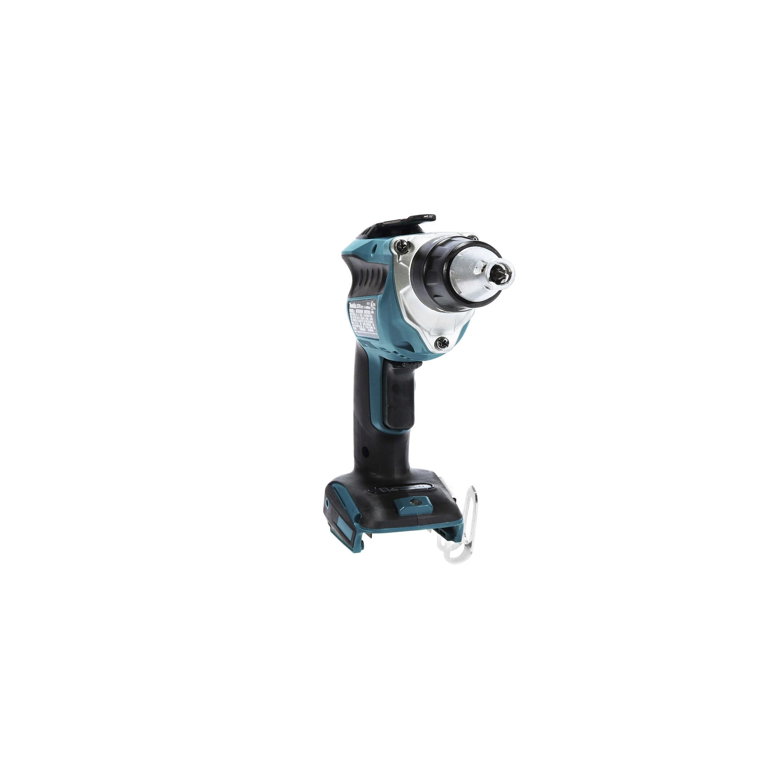 Makita XSF03Z lock-on mode engaged during fastening for steady performance.