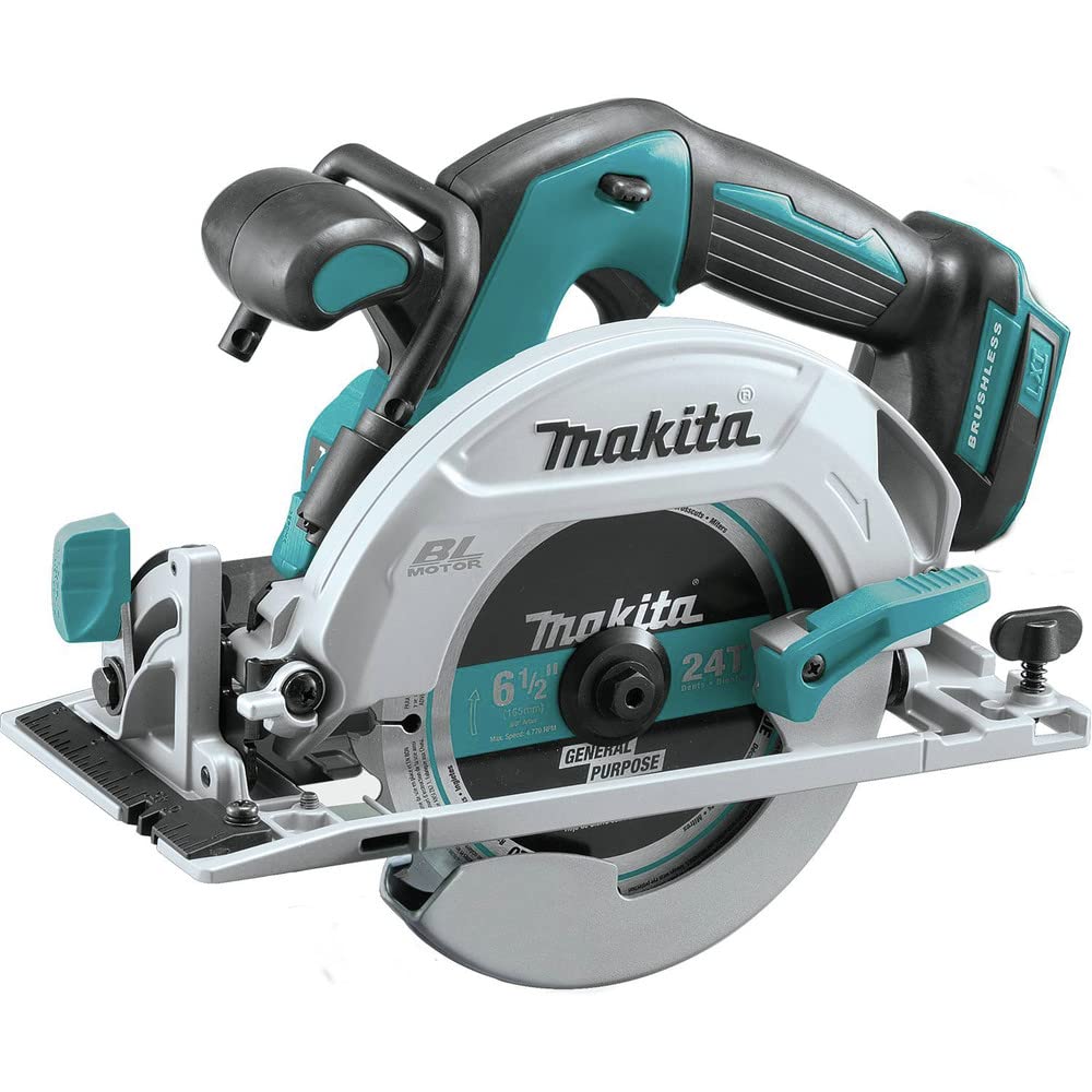 Makita XSH03Z cordless circular saw in action delivering fast 5000 RPM cuts.