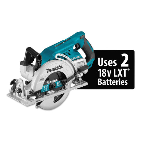 Makita XSR01Z magnesium die-cast base provides durable and lightweight cutting.