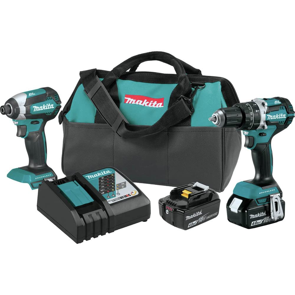 Makita XT269M drill-hammer driver delivers compact ergonomics for versatile drilling.