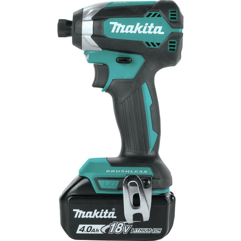 Makita XT269M impact driver shown compact and powerful for fasteners.