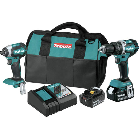 Makita XT269T hammer drill in action for versatile drilling and driving tasks