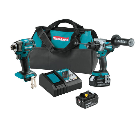 Makita XT297T 18V brushless hammer drill powers through masonry with precision