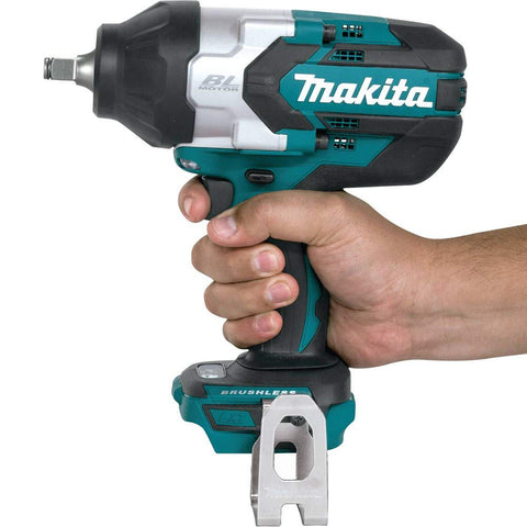 Makita XWT08Z brushless motor runs cooler, extending tool life.