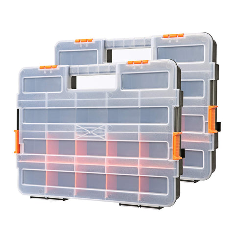 Makitoyo toolbox organizer with removable dividers for organized fasteners.