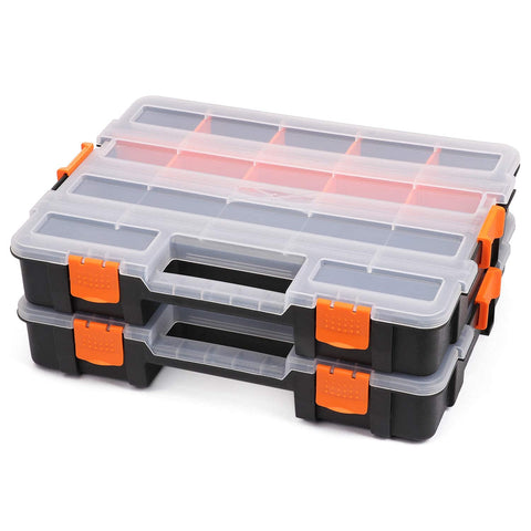 Makitoyo organizer with latch system for secure storage during travel.