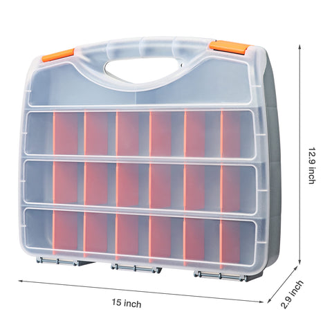 Makitoyo tools organizer with clear lid and easy carry handle