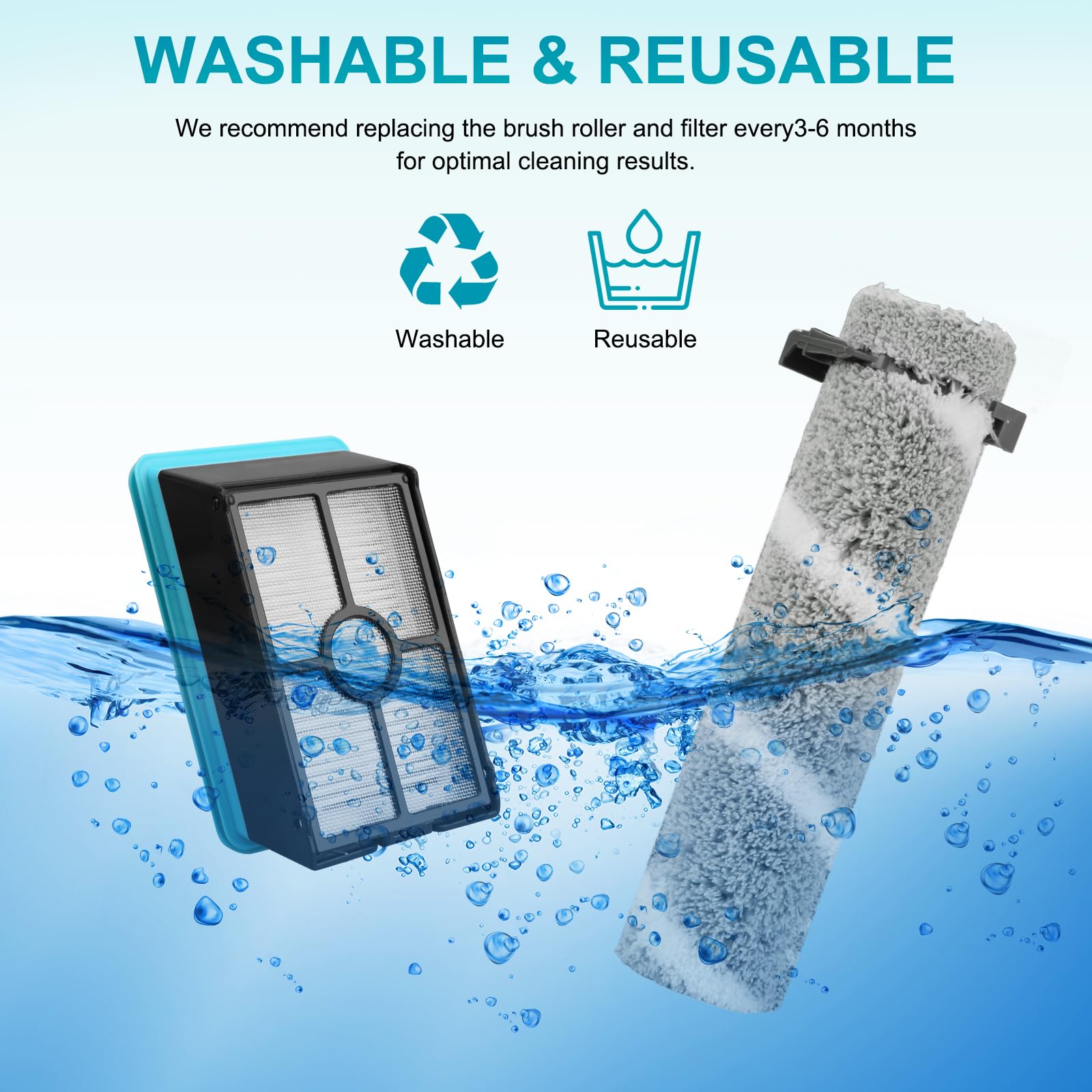 MAKKULN microfiber brush soft touch cleans multiple floor types