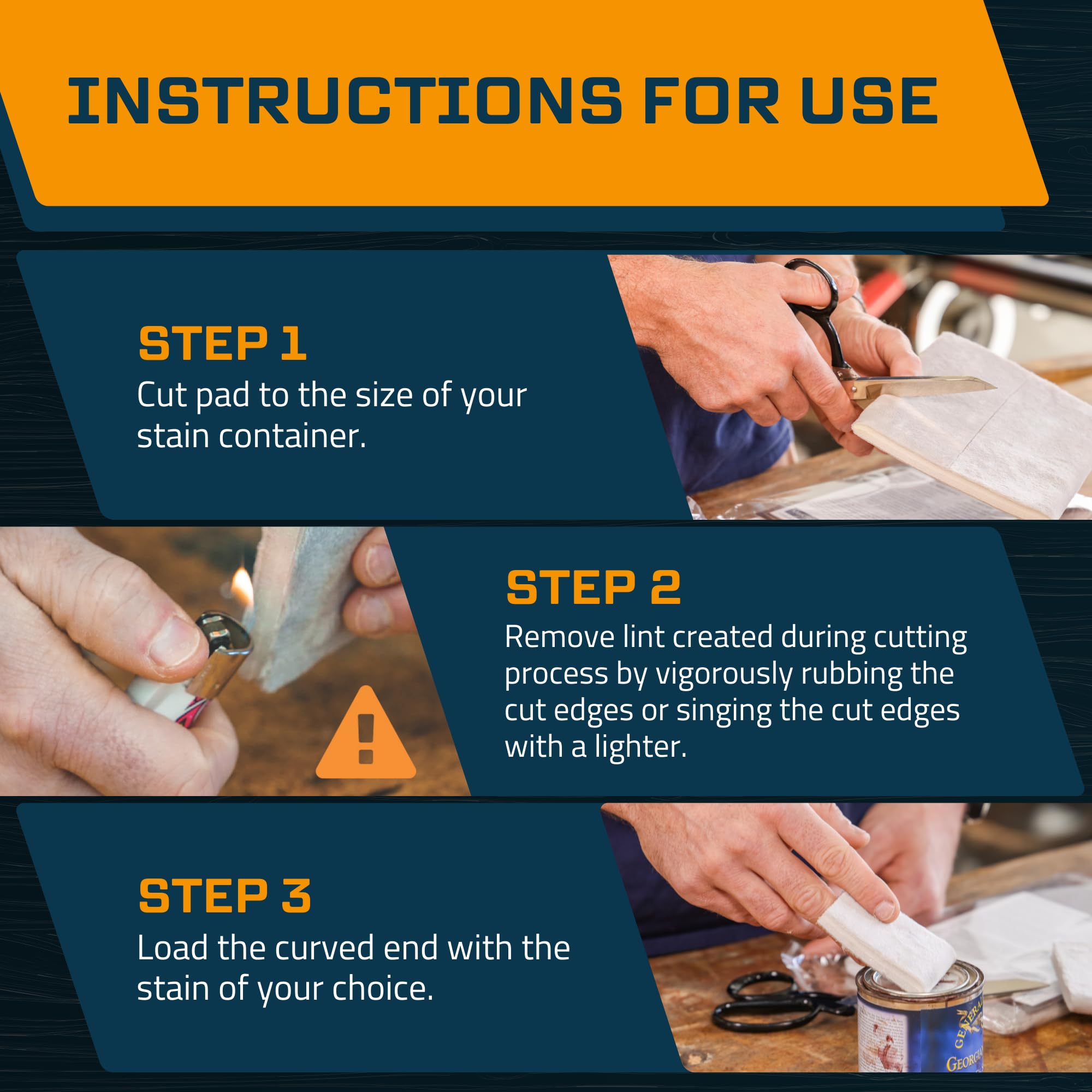 MaKRS Stain Pad cut-to-fit design fits odd shapes and test strips