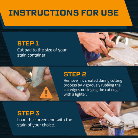 MaKRS stain pad suitable for furniture and cabinet refinishing in real-world use