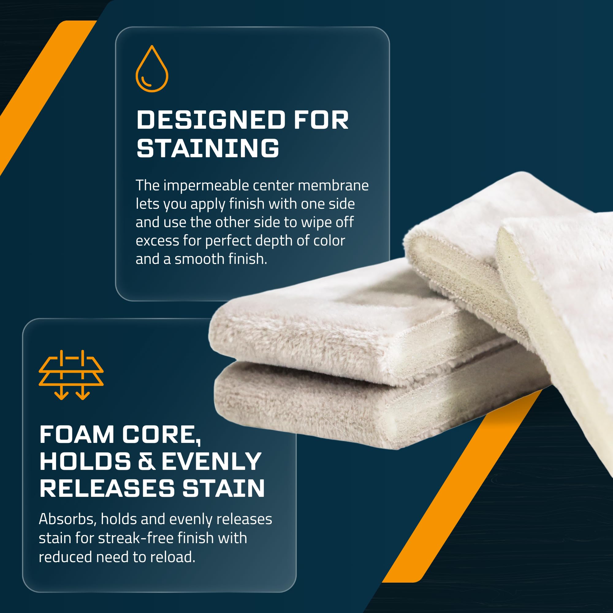MaKRS Stain Pad micro brush material delivers consistent color transfer
