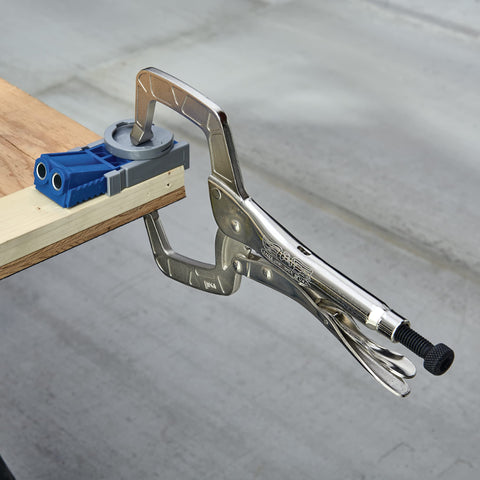 In-use shot shows adjustable clamp range for varied projects.
