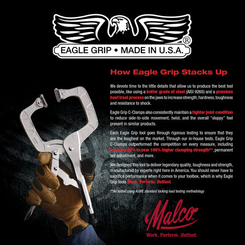 Malco Eagle Grip LP11C side profile reveals compact design for tight spaces.