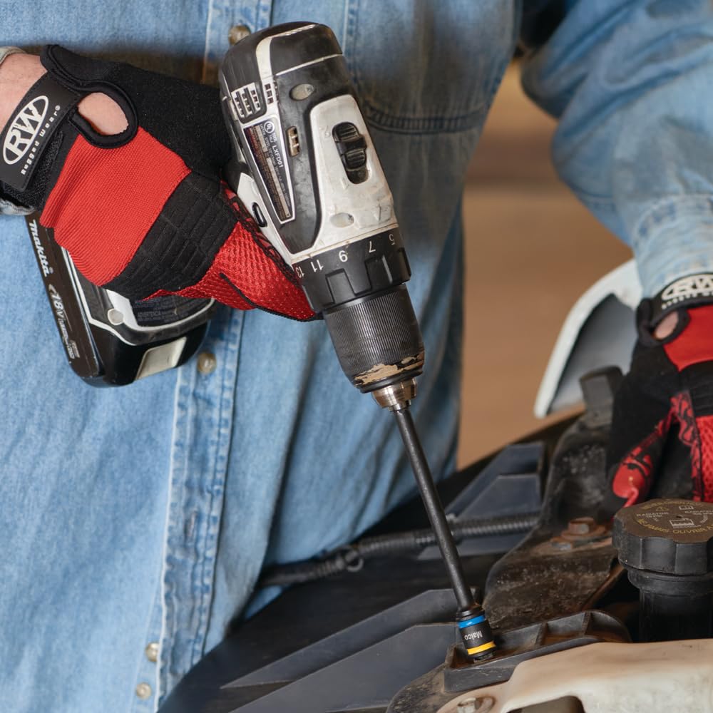 Malco MSHXLC1 magnetic 6-inch hex driver showing easy-clean magnet for fast screw retention.