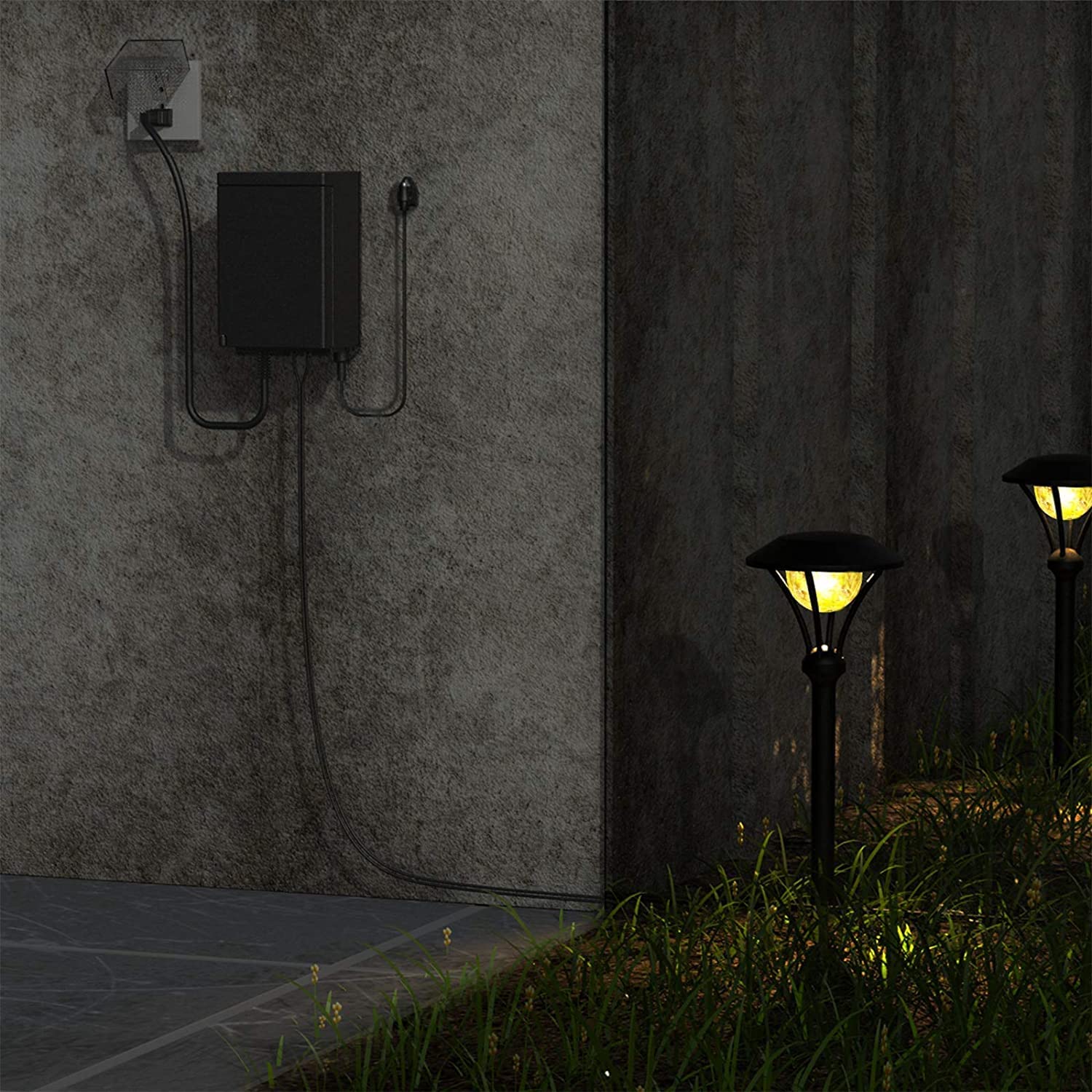 Malibu C landscape transformer suits porch, path, and garden lighting.