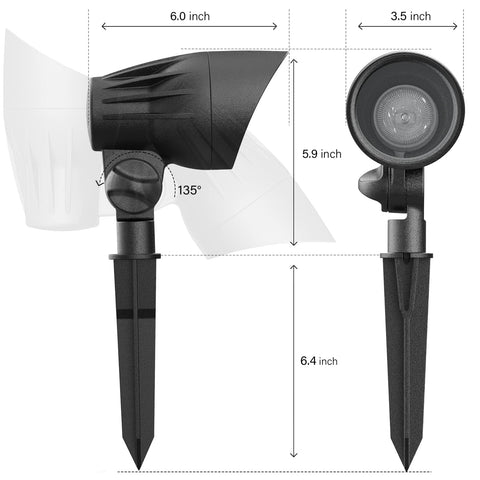 Black matte Malibu C floodlight adds a professional look while delivering strong illumination