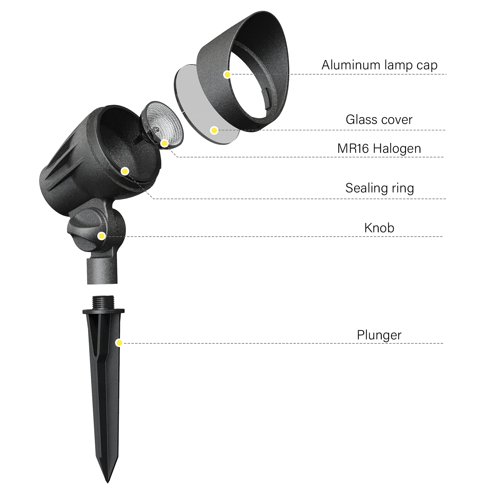 Malibu C 50W MR16 floodlight with waterproof seals for year-round exterior lighting