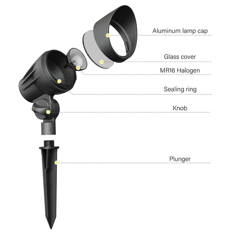 Malibu C 50W MR16 floodlight with waterproof seals for year-round exterior lighting