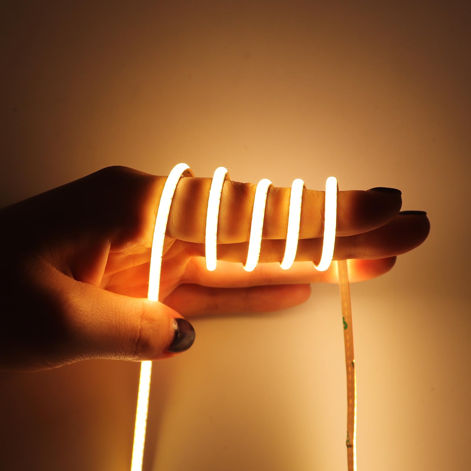 MALIIGAZA 3mm COB strip light in narrow width for discreet under cabinet illumination