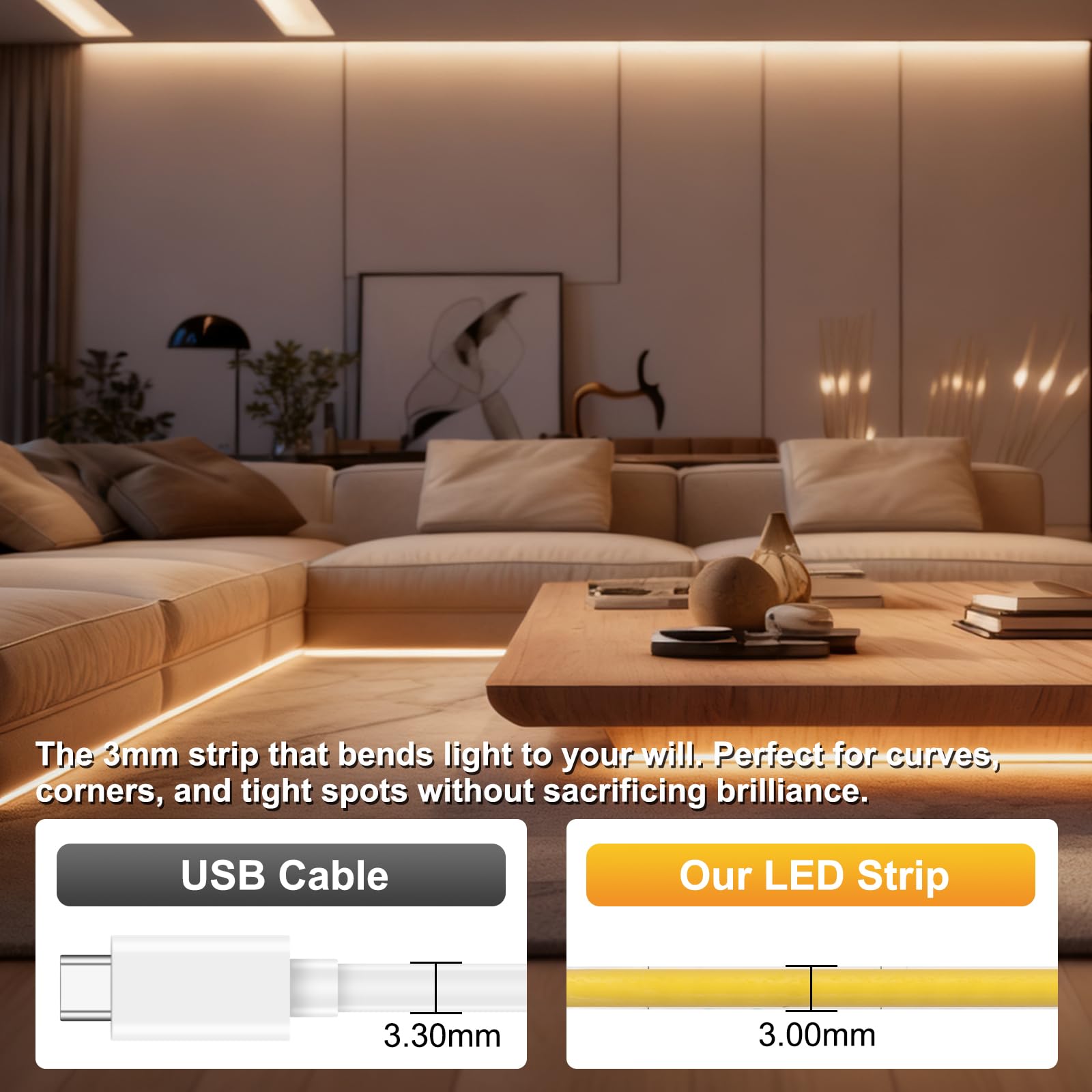Double sided tape installs easily on dry flat surfaces