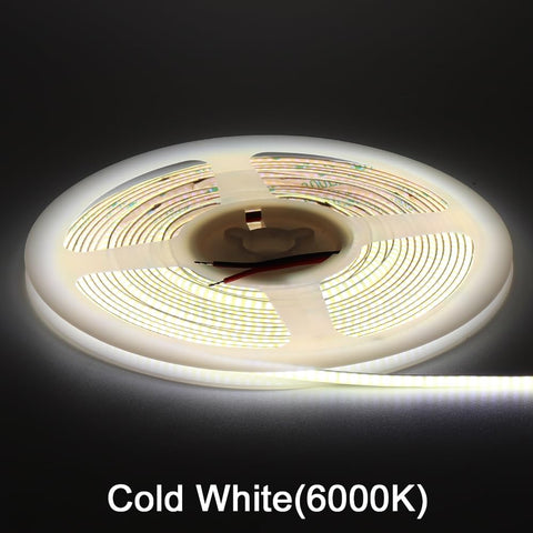 MALIIGAZA COB strip with uniform light emission, ideal for hidden cabinet lighting.