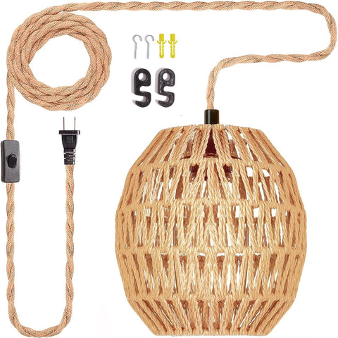 Maliralt rattan egg-shade pendant closeup with warm texture for cozy rooms.