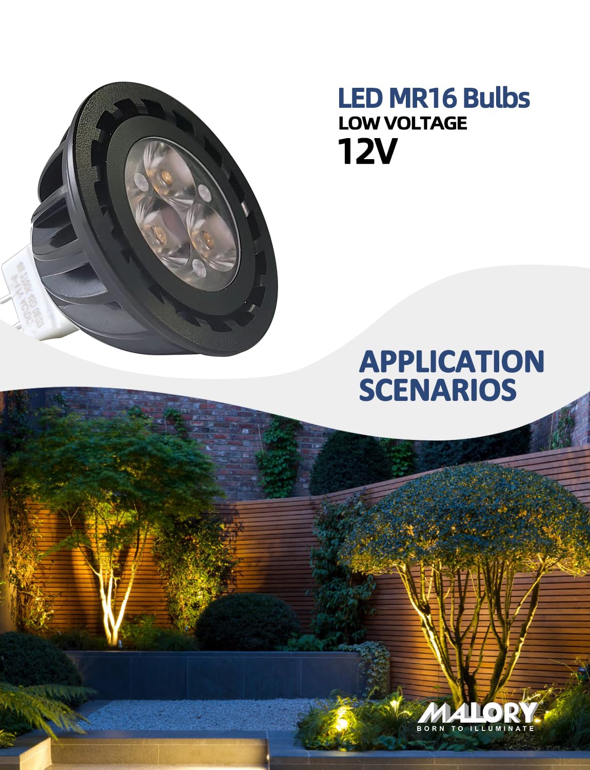 Malory MR16 LED bulb delivers 450 lumens for crisp landscape illumination