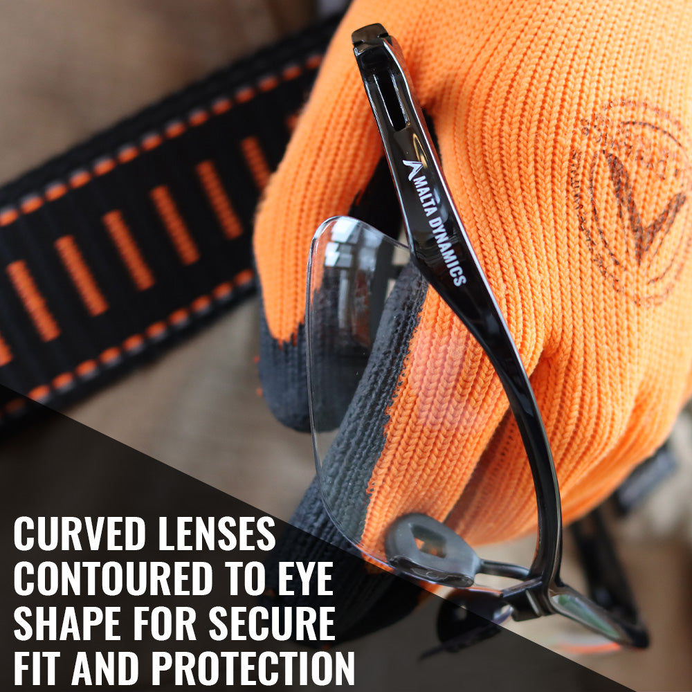 Malta Dynamics APEX anti-scratch-lens shields eyes with durable, clear lenses for long days on site.