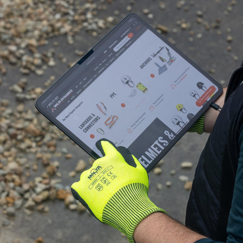 Malta Dynamics Safety Gloves wick moisture to keep hands dry on hot jobs.