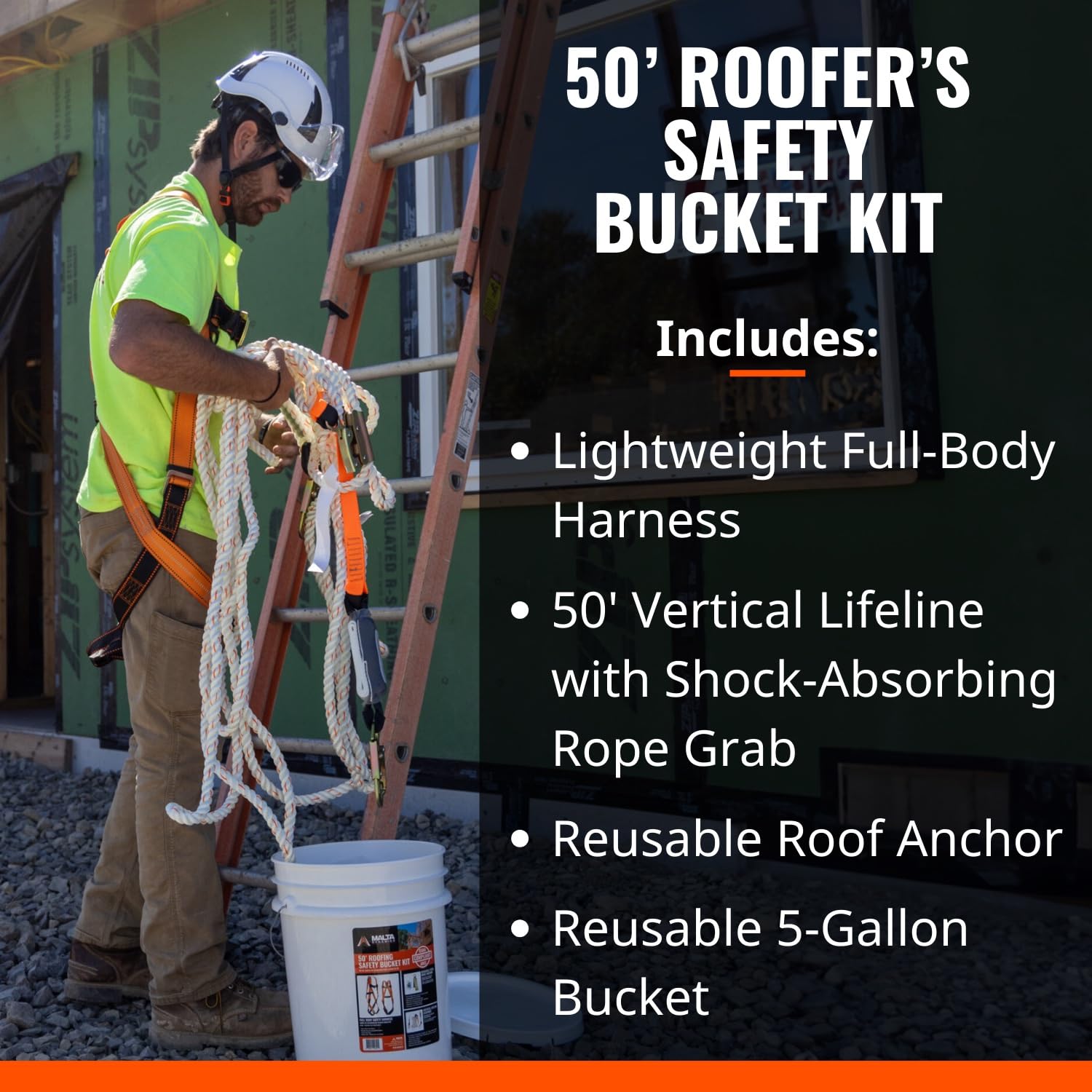 Malta Dynamics Warthog harness front view, comfortable full-body support for fall protection.