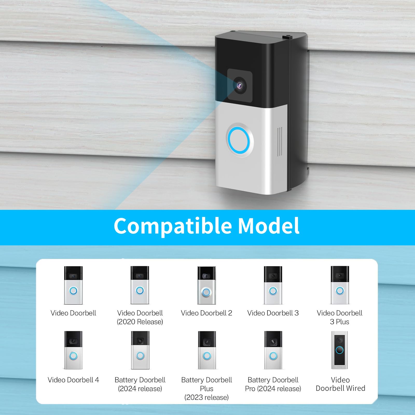 Mamerry adjustable angle doorbell bracket showing 30–55 degree tilt