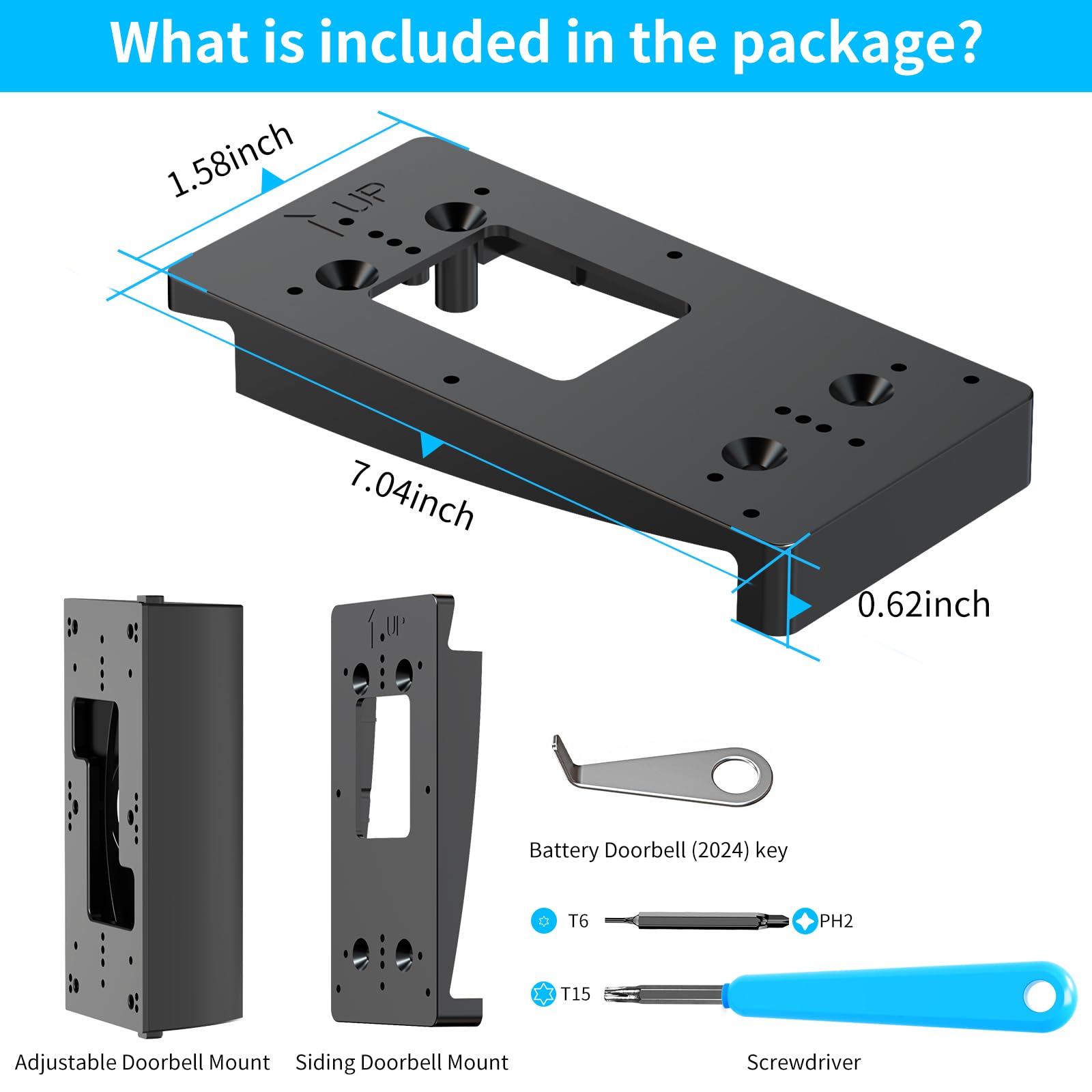 Mamerry black ABS doorbell bracket highlights durable mounting