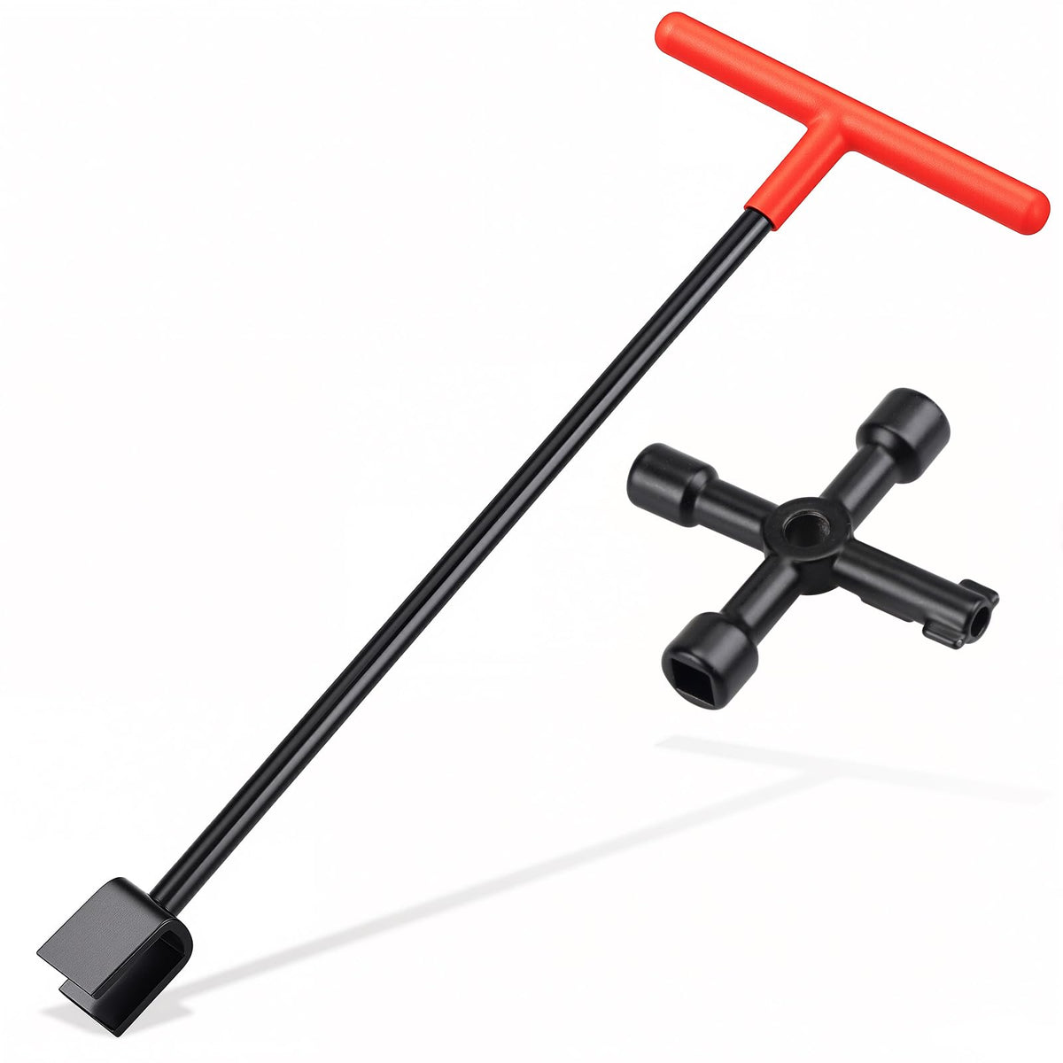 Manalete 17-inch water meter key ready for curb access and shut-off tasks.