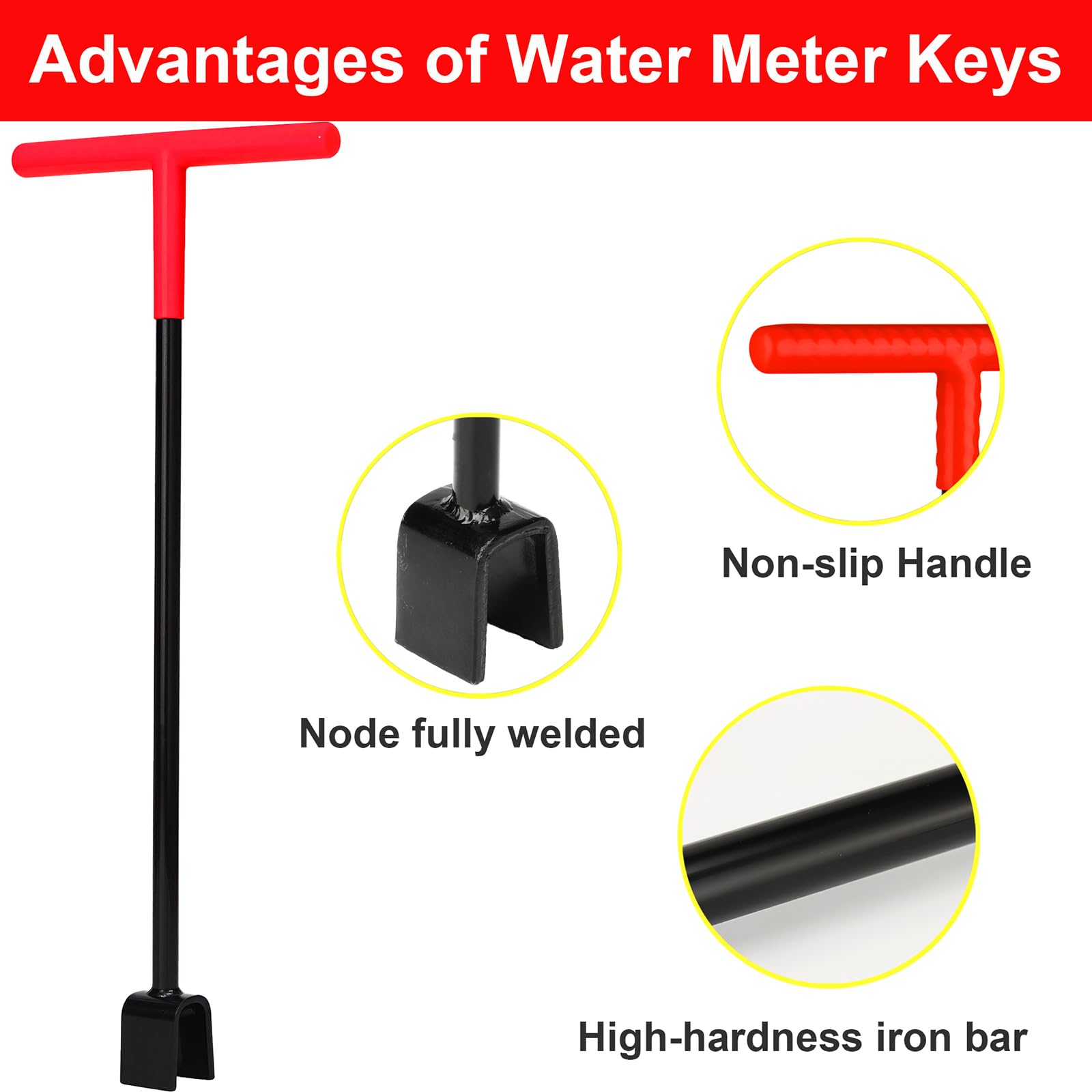 Manalete T-handle ergonomic grip provides comfortable operation.