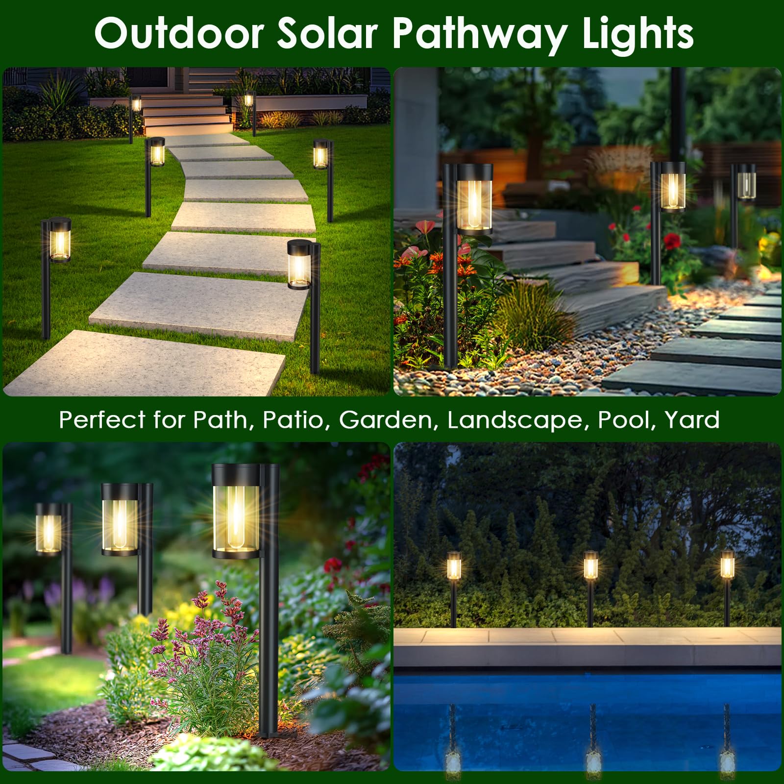 Mancra 10-pack solar lights suit driveways patios and garden paths.
