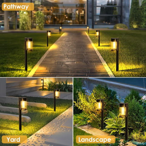 Mancra solar pathway lights dusk-to-dawn sensor saves energy automatically.