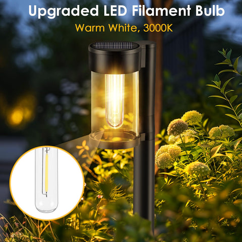 Mancra solar pathway lights glass lampshade enhances light transmission for clear illumination.