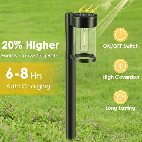 Mancra solar pathway lights warm white 3000K create inviting outdoor ambiance.