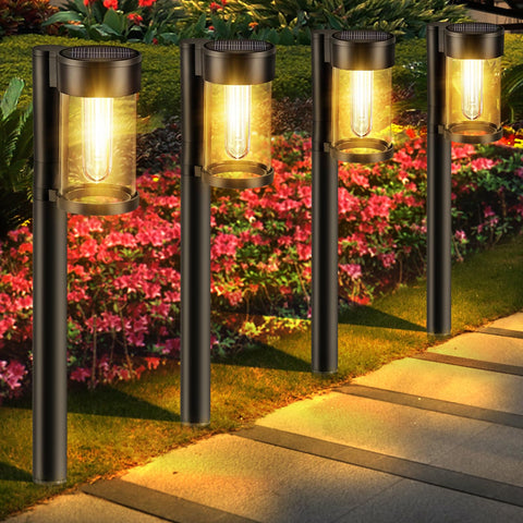 Mancra solar pathway lights 10-pack perfect for yard, garden, and driveway.