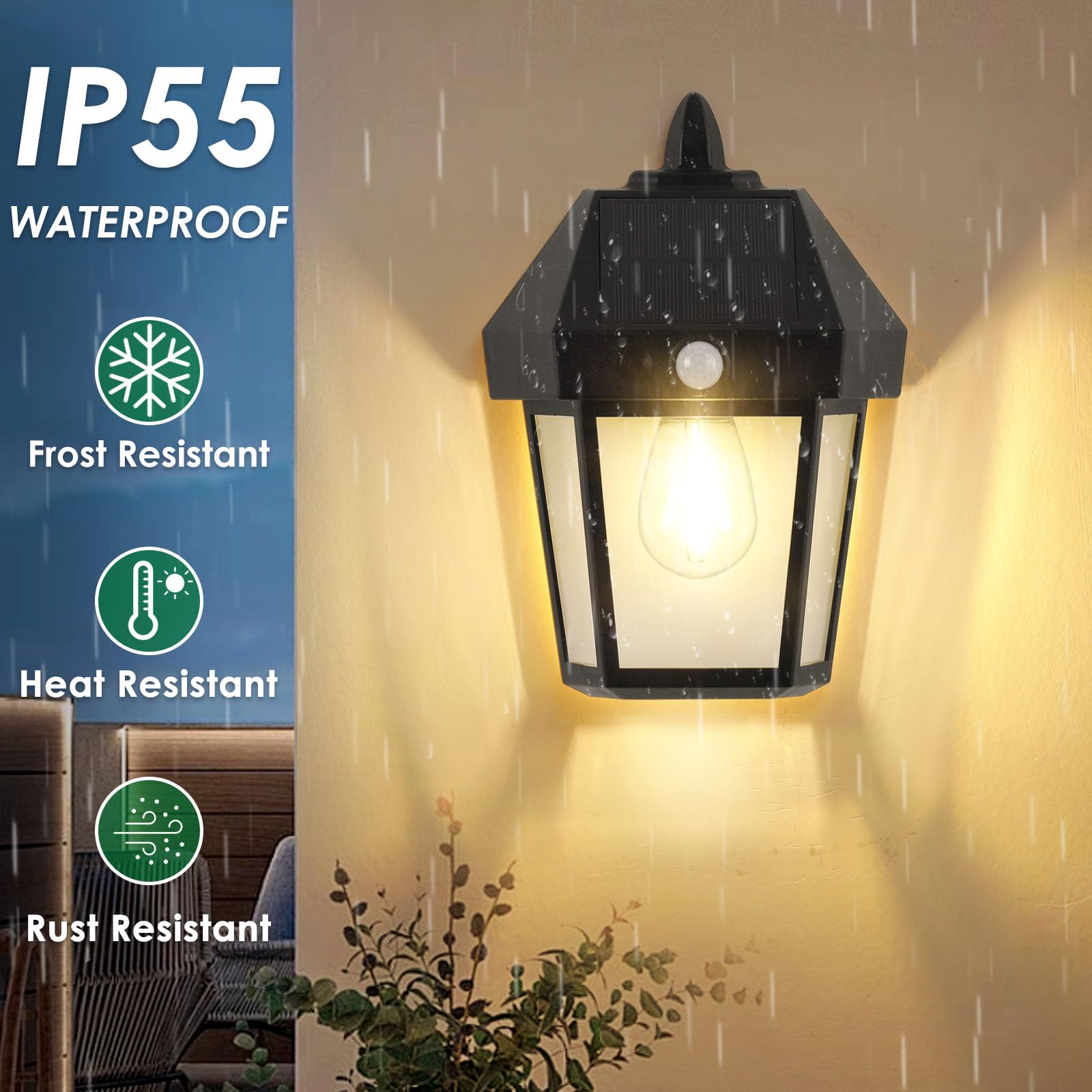 Mancra solar wall light quick 5-minute installation on wall